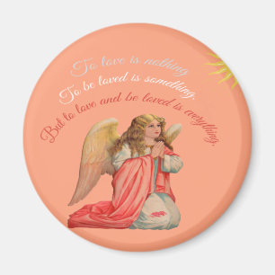 ROMANTIC INSPIRATIONAL QUOTE PINK FEMININE ANGEL MAGNET