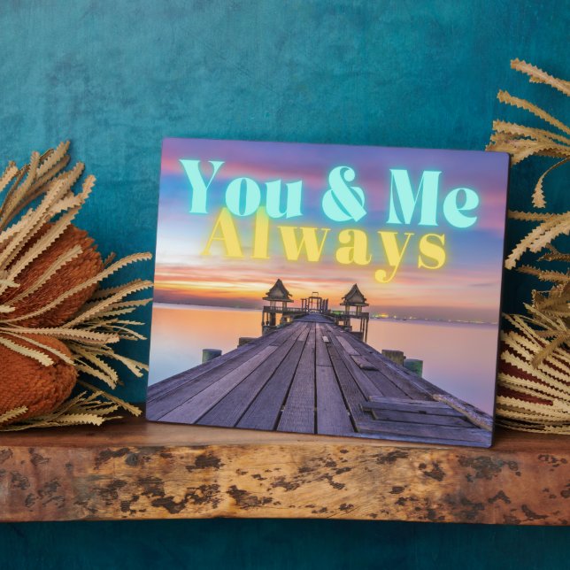 Romantic Island Dock Always Tabletop Plaque (Side)