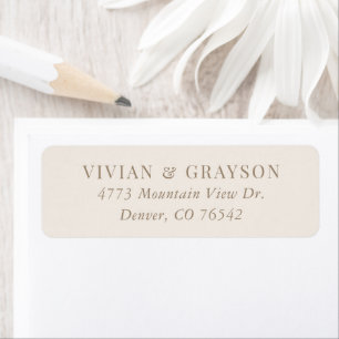 Romantic Ivory and Gold Wedding Return Address Label