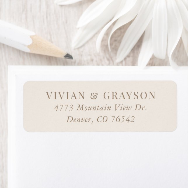 Romantic Ivory and Gold Wedding Return Address Label (Insitu)