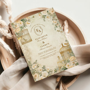 Romantic Ivory Floral Garden Party Invitation