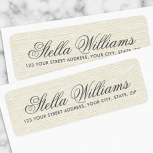 Romantic ivory linen calligraphy script address return address label