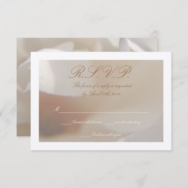 Romantic Ivory Magnolia 2 Wedding RSVP (Front/Back)