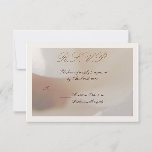 Romantic Ivory Magnolia Wedding RSVP Card (Front)