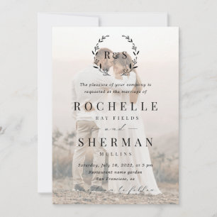 Romantic Ivory Photo Laurel Wedding Details Invitation