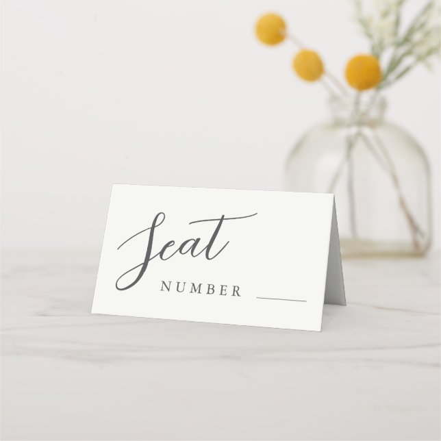 Romantic Ivory Wedding Seat Place Card (Front)