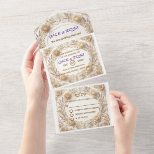 Romantic Jack and Rose Classic Wedding Invitation