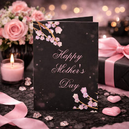 Romantic Japanese Cherry Blossoms Mother's Day Card