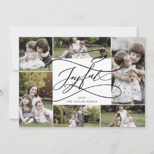 Romantic Joyful Christmas 7 Photo Family News Holiday Card