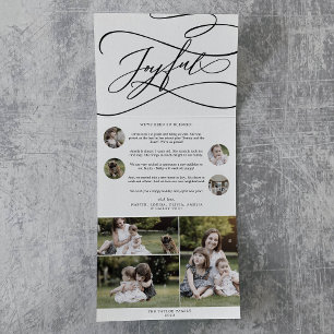 Romantic Joyful Christmas Multi Photo Tri-Fold Holiday Card