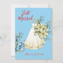 Romantic "Just Married" Sunset Couple Personalised