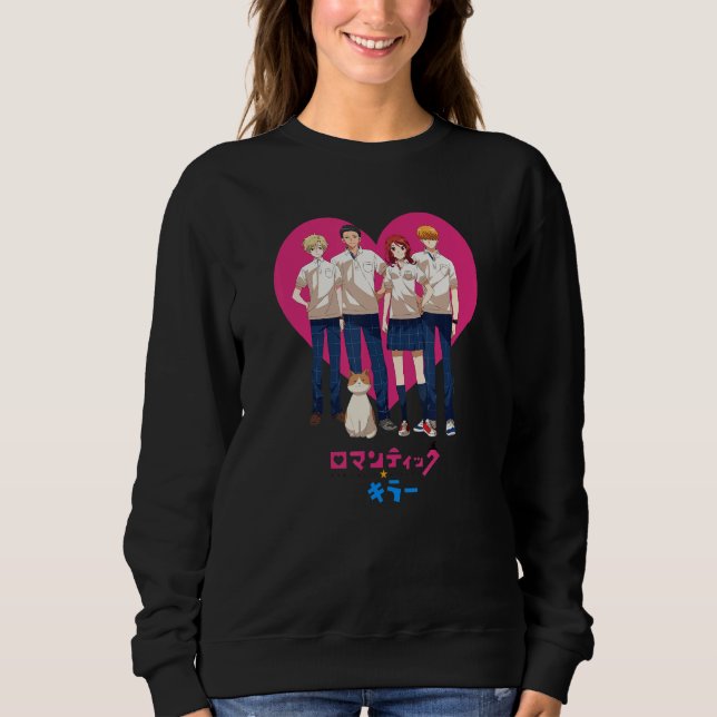 Romantic Killer Group Shot Kanji Heart Background Sweatshirt (Front)