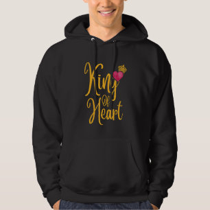 Romantic King of Hearts Matching Couple Valentine' Hoodie