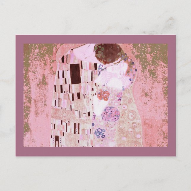 Romantic Kiss in Soft Pink Postcard (Front)
