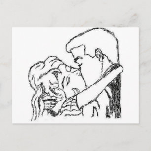 Romantic Kiss Postcard