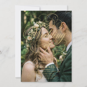 Romantic Kiss Wedding Invitation Photo Elegant
