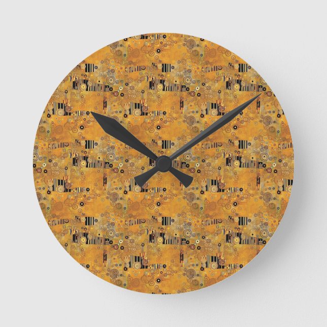 Romantic - Klimt Style  Round Clock (Front)
