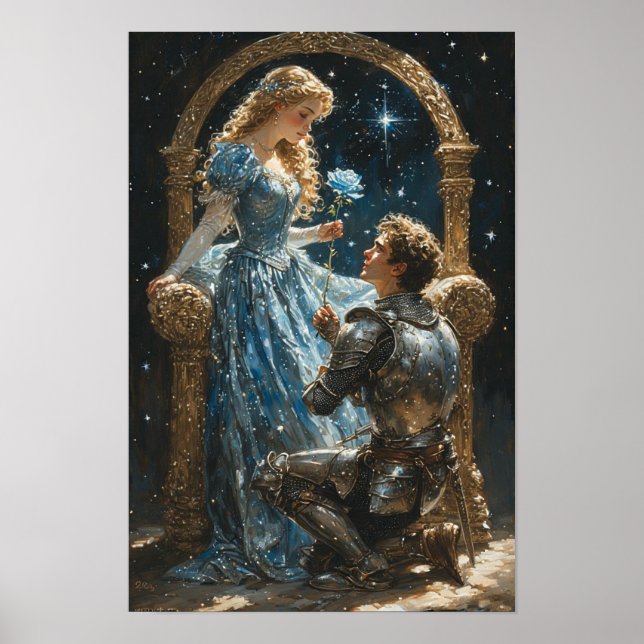 Romantic Knight and Princess Poster  (Front)