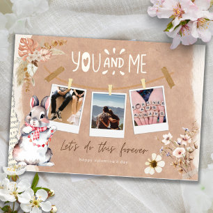 Romantic Kraft Scrapbook Photo Valentine's Day Card