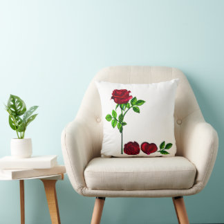 Romantic L O V E - Rose Square Throw Pillow