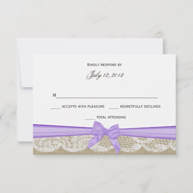 Romantic Lace and Purple Bow Response (Front)