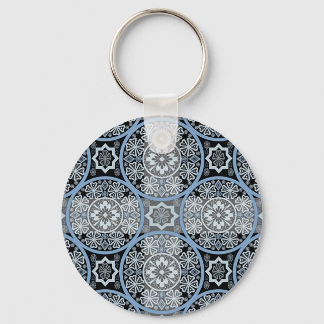 Romantic Lace: Bright Abstract Print. Key Ring (Front)