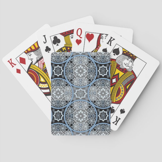 Romantic Lace: Bright Abstract Print. Playing Cards (Back)