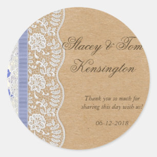 Romantic Lacey Dreams With Flowers Classic Round Sticker