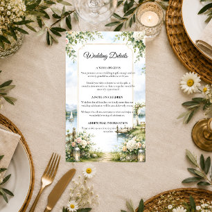 Romantic Lakeside Garden Elegance Wedding  Enclosure Card