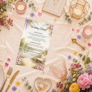 Romantic Lakeside Garden Serenity Wedding Enclosure Card