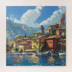Romantic Lakeside Italian Town  Jigsaw Puzzle