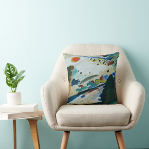 Romantic Landscape by Wassily Kandinsky Cushion