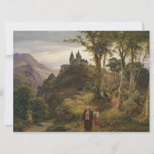 Romantic Landscape with Monastery Complex Card