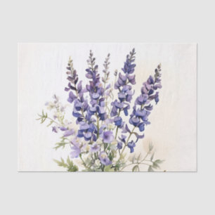 Romantic Larkspur Bouquet Watercolor Tissue Paper