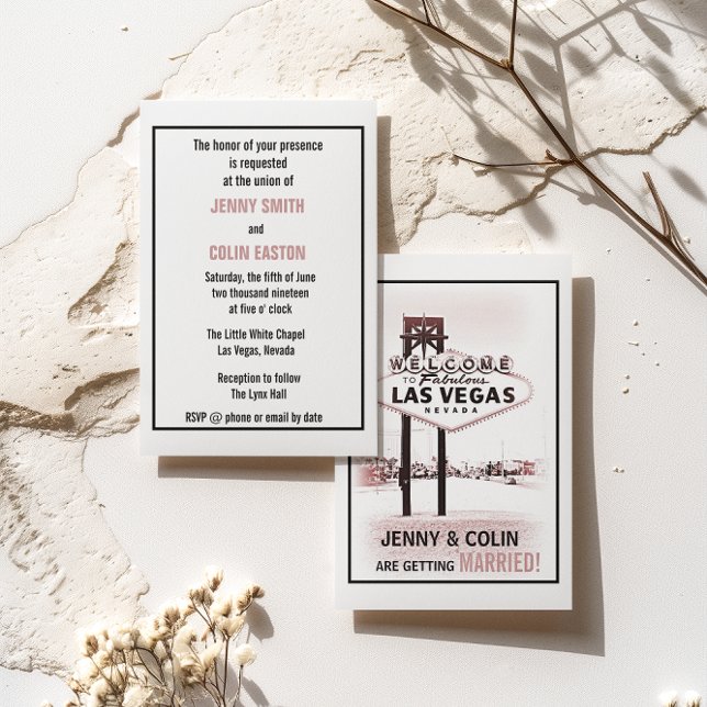 Romantic Las Vegas Modern Wedding Invites (Creator Uploaded)