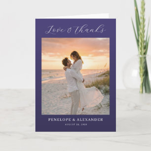 Romantic Lavender Beach Photo Thank You Card