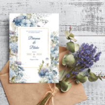 Romantic Lavender Blue Floral Watercolor Wedding