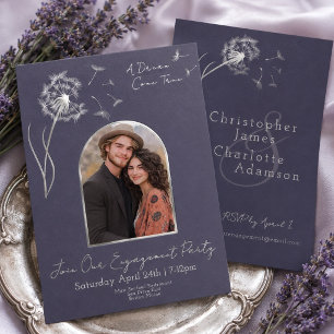 Romantic Lavender Dandelion Photo Engagement