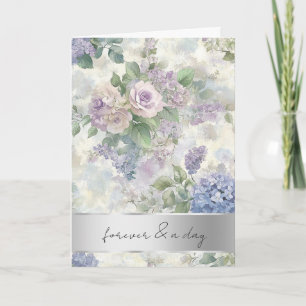 Romantic Lavender Floral Roses Wedding Card