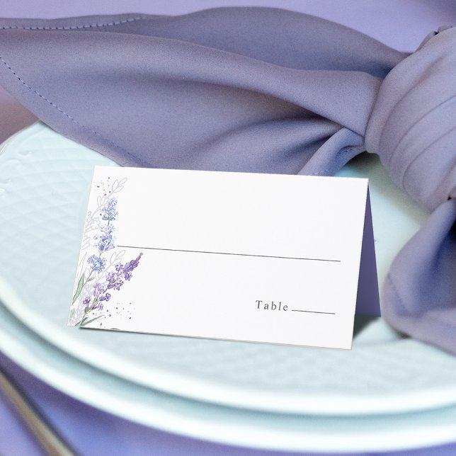 Romantic Lavender Floral Watercolor Place Card (Creator Uploaded)