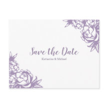 Romantic Lavender Peonies Wedding Save the Date