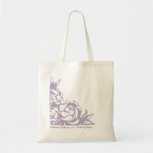 Romantic Lavender Peonies Wedding Tote Bag