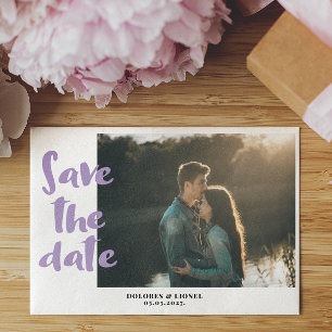 Romantic Lavender Photo Save the date Invitation