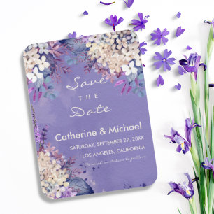 Romantic Lavender Watercolor Floral Spring Elegant Magnet