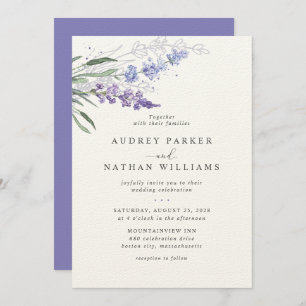 Romantic Lavender Watercolor Floral Wedding Invitation