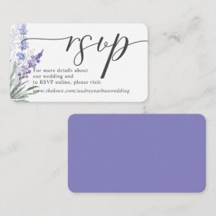 Romantic Lavender Watercolor RSVP Online Enclosure Card