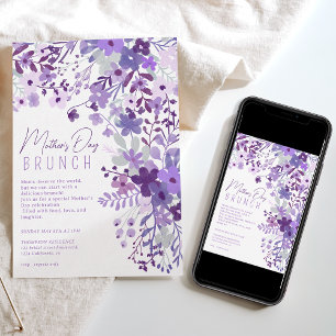 Romantic lavender wild flowers spring mother's day invitation
