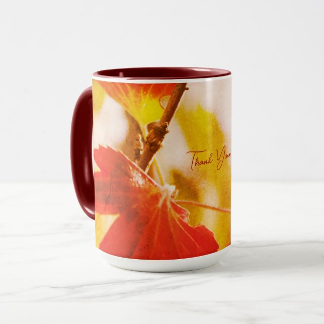 Romantic Leaves Boho – Botanical Fantasy Thanks Mug (Front Left)