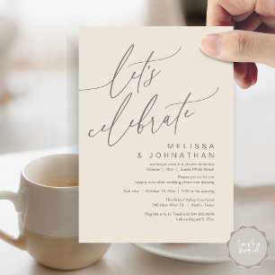 Romantic Let's Celebrate Wedding Elopement Party Invitation
