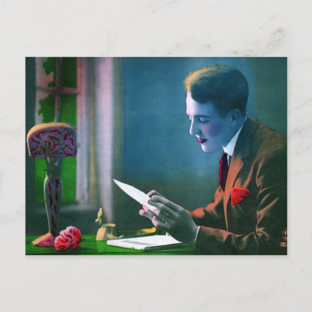 Romantic Letter Writer Postcard (Front)
